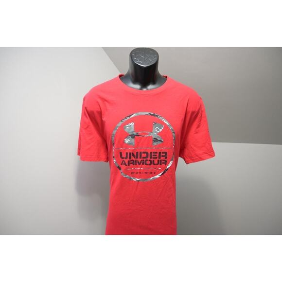 Under Armour Gym Shirt HeatGear Charged Red Short Sleeve Athletic Mens Size 2XL - Picture 1 of 10